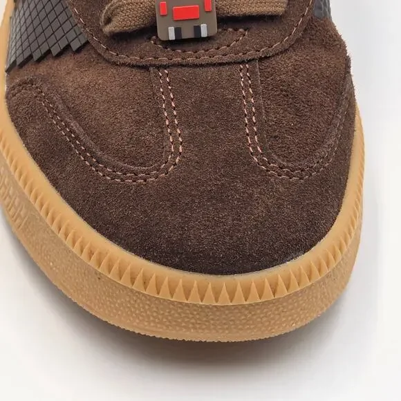 adidas Samba XLG x Minecraft Kids Sneakers Shoes JQ8934 Brown Size 6 New